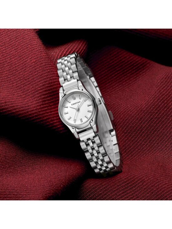 Women\'s Silver White Small Round Dial with Stainless Steel Bracelet Watchband main image 6